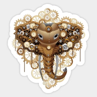 Steampunk Elephant Vintage Retro Style Machine Sticker